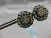 ANTIQUE LARGE .66CT FANCY COLOR DIAMOND 18KT BLACK GOLD FLOWER ETOILE EARRINGS