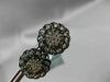 ANTIQUE LARGE .66CT FANCY COLOR DIAMOND 18KT BLACK GOLD FLOWER ETOILE EARRINGS