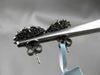 ANTIQUE LARGE .66CT FANCY COLOR DIAMOND 18KT BLACK GOLD FLOWER ETOILE EARRINGS