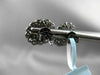 ANTIQUE LARGE .66CT FANCY COLOR DIAMOND 18KT BLACK GOLD FLOWER ETOILE EARRINGS
