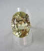 ANTIQUE LARGE 25CT OVAL GREEN AMETHYST 14KT YELLOW GOLD COCKTAIL RING #21928