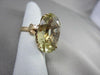 ANTIQUE LARGE 25CT OVAL GREEN AMETHYST 14KT YELLOW GOLD COCKTAIL RING #21928