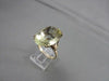 ANTIQUE LARGE 25CT OVAL GREEN AMETHYST 14KT YELLOW GOLD COCKTAIL RING #21928