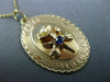ANTIQUE LARGE .10CT SAPPHIRE PEARL 14K YELLOW GOLD HAPPY BIRTHDAY PENDANT #21188