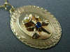 ANTIQUE LARGE .10CT SAPPHIRE PEARL 14K YELLOW GOLD HAPPY BIRTHDAY PENDANT #21188