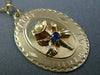 ANTIQUE LARGE .10CT SAPPHIRE PEARL 14K YELLOW GOLD HAPPY BIRTHDAY PENDANT #21188