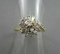 ESTATE .40CT MULTI CUT DIAMOND 14KT YELLOW GOLD FLOWER CLUSTER COCKTAIL RING