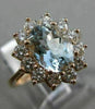 2.50CT DIAMOND & AQUAMARINE 14K ROSE GOLD 3D OVAL PRINCESS DIANA ENGAGEMENT RING