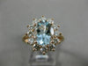 2.50CT DIAMOND & AQUAMARINE 14K ROSE GOLD 3D OVAL PRINCESS DIANA ENGAGEMENT RING