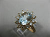 2.50CT DIAMOND & AQUAMARINE 14K ROSE GOLD 3D OVAL PRINCESS DIANA ENGAGEMENT RING