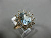 2.50CT DIAMOND & AQUAMARINE 14K ROSE GOLD 3D OVAL PRINCESS DIANA ENGAGEMENT RING