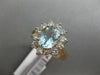 2.50CT DIAMOND & AQUAMARINE 14K ROSE GOLD 3D OVAL PRINCESS DIANA ENGAGEMENT RING