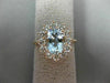 2.50CT DIAMOND & AQUAMARINE 14K ROSE GOLD 3D OVAL PRINCESS DIANA ENGAGEMENT RING