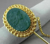 ANTIQUE LARGE AAA JADE 18KT YELLOW GOLD HANDCRAFTED LADY CAMEO LAPEL PIN #22528