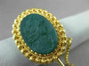 ANTIQUE LARGE AAA JADE 18KT YELLOW GOLD HANDCRAFTED LADY CAMEO LAPEL PIN #22528