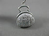 ANTIQUE LARGE DIAMOND 14KT WHITE GOLD 3D PURSE PENDANT / CHARM BRACELET #15724