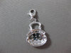 ANTIQUE LARGE DIAMOND 14KT WHITE GOLD 3D PURSE PENDANT / CHARM BRACELET #15724