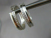 ESTATE WIDE .50CT DIAMOND HOOPS 14KT WHITE GOLD EARRINGS F/G VVS BEAUTIFUL #1439
