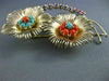 ANTIQUE LARGE 1.75CT MULTI GEM 14KT YELLOW GOLD DOUBLE FLOWER LEAF BROOCH #25412