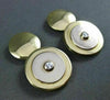 ANTIQUE LARGE DIAMOND 18KT 2TONE GOLD ROUND ETOILE DOUBLE SIDED CUFF LINKS 21204