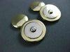 ANTIQUE LARGE DIAMOND 18KT 2TONE GOLD ROUND ETOILE DOUBLE SIDED CUFF LINKS 21204