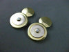 ANTIQUE LARGE DIAMOND 18KT 2TONE GOLD ROUND ETOILE DOUBLE SIDED CUFF LINKS 21204
