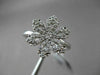 ANTIQUE .39CT DIAMOND 18KT WHITE GOLD 3D FILIGREE PAVE SNOWFLAKE FLOWER RING