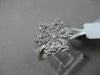 ANTIQUE .39CT DIAMOND 18KT WHITE GOLD 3D FILIGREE PAVE SNOWFLAKE FLOWER RING