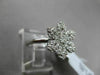 ANTIQUE .39CT DIAMOND 18KT WHITE GOLD 3D FILIGREE PAVE SNOWFLAKE FLOWER RING