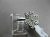 ANTIQUE .39CT DIAMOND 18KT WHITE GOLD 3D FILIGREE PAVE SNOWFLAKE FLOWER RING