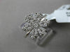ANTIQUE .39CT DIAMOND 18KT WHITE GOLD 3D FILIGREE PAVE SNOWFLAKE FLOWER RING