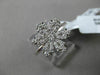 ANTIQUE .39CT DIAMOND 18KT WHITE GOLD 3D FILIGREE PAVE SNOWFLAKE FLOWER RING