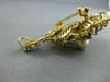 ANTIQUE 5.0CT CITRINE & DIAMOND 18K WHITE & YELLOW GOLD FLOWER PIN PENDANT #1957