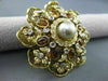 ANTIQUE 5.0CT CITRINE & DIAMOND 18K WHITE & YELLOW GOLD FLOWER PIN PENDANT #1957
