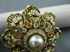 ANTIQUE 5.0CT CITRINE & DIAMOND 18K WHITE & YELLOW GOLD FLOWER PIN PENDANT #1957