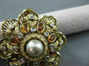 ANTIQUE 5.0CT CITRINE & DIAMOND 18K WHITE & YELLOW GOLD FLOWER PIN PENDANT #1957