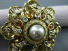 ANTIQUE 5.0CT CITRINE & DIAMOND 18K WHITE & YELLOW GOLD FLOWER PIN PENDANT #1957