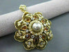 ANTIQUE 5.0CT CITRINE & DIAMOND 18K WHITE & YELLOW GOLD FLOWER PIN PENDANT #1957