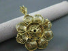 ANTIQUE 5.0CT CITRINE & DIAMOND 18K WHITE & YELLOW GOLD FLOWER PIN PENDANT #1957