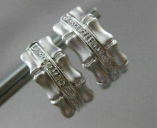 ESTATE .10CT DIAMOND 14KT WHITE GOLD BAMBOO DESIGN CLIP ON EARRINGS #21694