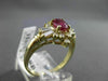 ANTIQUE 1.05CT DIAMOND & AAA RUBY 14KT YELLOW GOLD CLUSTER ENGAGEMENT RING