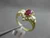 ANTIQUE 1.05CT DIAMOND & AAA RUBY 14KT YELLOW GOLD CLUSTER ENGAGEMENT RING