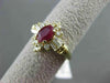 ANTIQUE 1.05CT DIAMOND & AAA RUBY 14KT YELLOW GOLD CLUSTER ENGAGEMENT RING