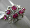 ANTIQUE LARGE 1.96CT DIAMOND & RUBY 18KT WHITE & YELLOW GOLD 3D ETOILE FUN RING