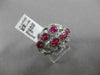 ANTIQUE LARGE 1.96CT DIAMOND & RUBY 18KT WHITE & YELLOW GOLD 3D ETOILE FUN RING
