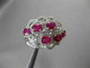 ANTIQUE LARGE 1.96CT DIAMOND & RUBY 18KT WHITE & YELLOW GOLD 3D ETOILE FUN RING