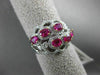 ANTIQUE LARGE 1.96CT DIAMOND & RUBY 18KT WHITE & YELLOW GOLD 3D ETOILE FUN RING