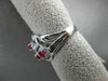 ANTIQUE LARGE 1.96CT DIAMOND & RUBY 18KT WHITE & YELLOW GOLD 3D ETOILE FUN RING
