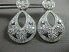 ANTIQUE LARGE 2.98CT DIAMOND 14KT WHITE GOLD FILIGREE FLORAL DROP EARRINGS 21706