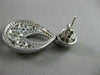ANTIQUE LARGE 2.98CT DIAMOND 14KT WHITE GOLD FILIGREE FLORAL DROP EARRINGS 21706